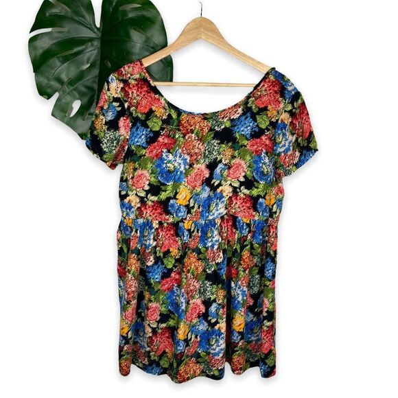 Forever 21 Y2K Watercolor Floral Tunic Dress - Picture 7 of 10